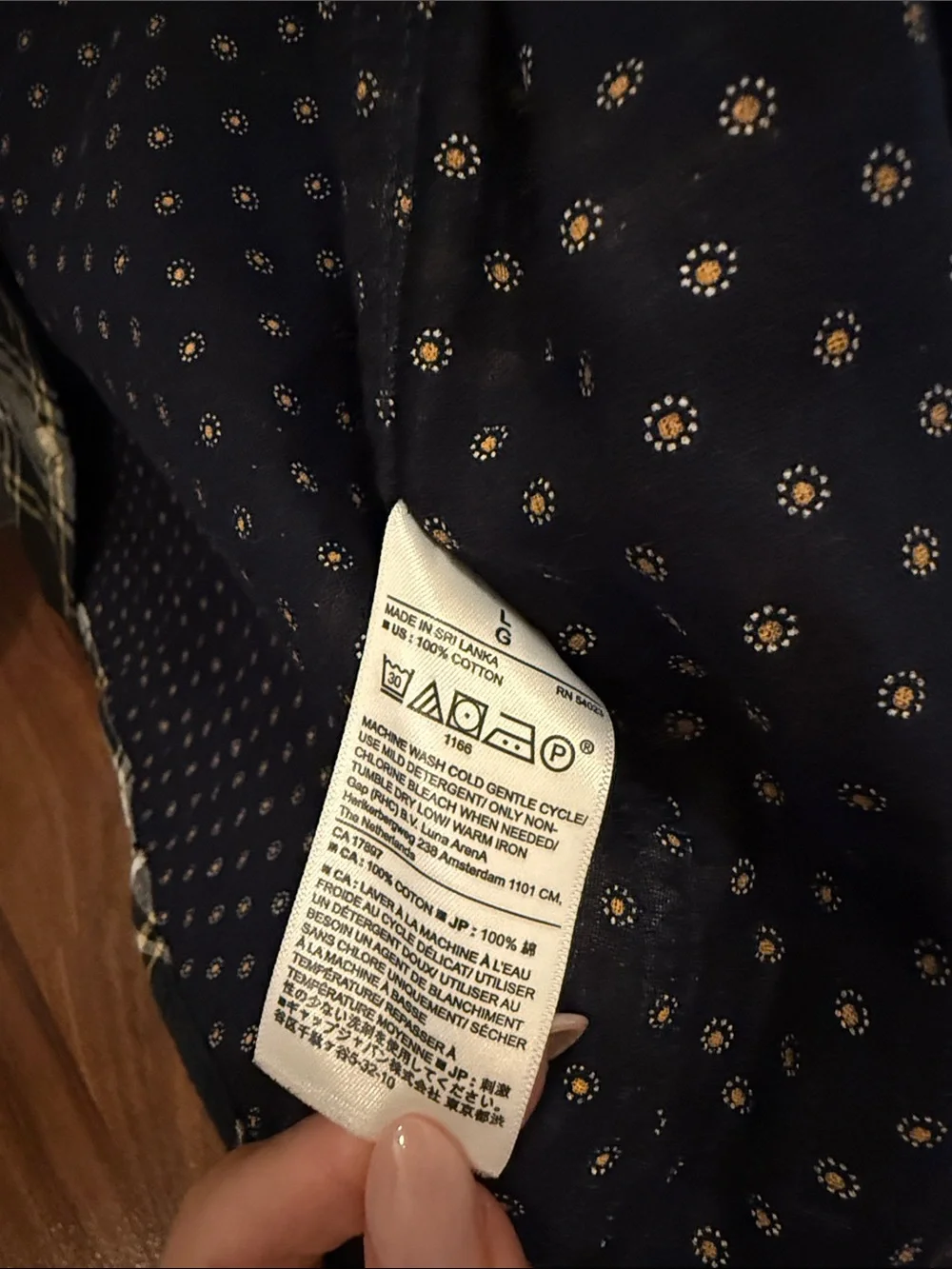 Banana Republic Navy, White & Yellow Plaid Button-Down Shirt
